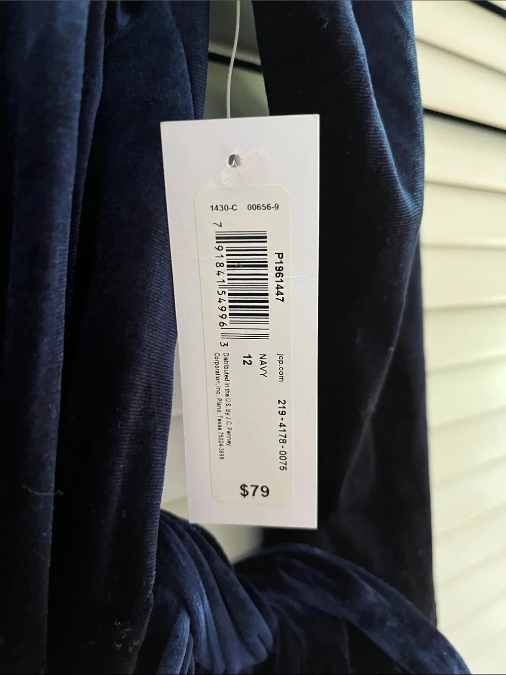 Velour Wrap Dress in Deep Navy by Premier Amour